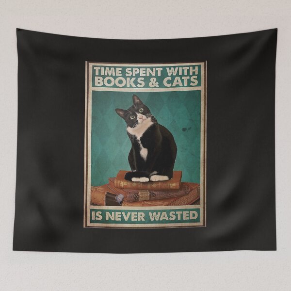 Item preview, Time Spent With Books And Cats Is Never Wasted Poster designed and sold by JoaoGCosta.