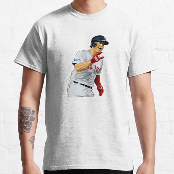 Brock Holt caught in our super soft retro Believe In Boston tee