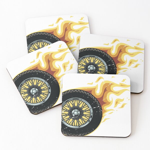 Item preview, Wheels on Fire | Cool helmet Sticker designed and sold by thesmokeydogs.