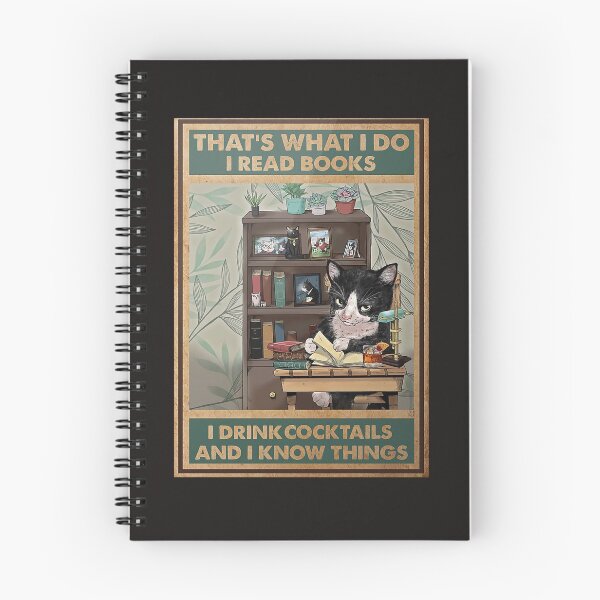 Item preview, Tuxedo Cat That's What I Do I Read Books I Drink Cocktails And I Know Things Poster designed and sold by JoaoGCosta.