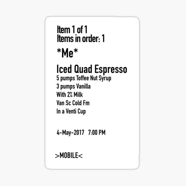 Custom Starbucks Drink Sticker 