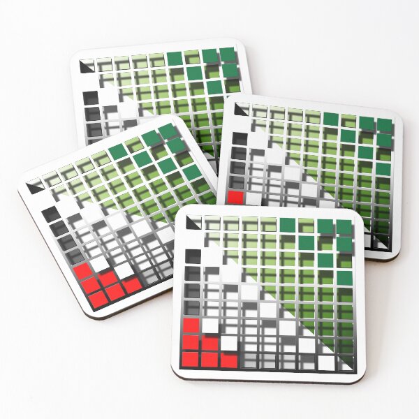 Item preview, Square (161) (grid, red, white, green,) decorative, digital, colorful, abstract, designed and sold by Paszkan.
