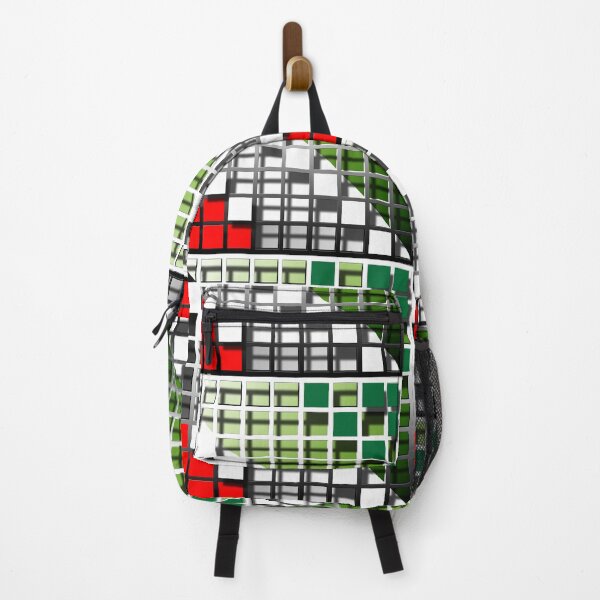 Item preview, Square (161) (grid, red, white, green,) decorative, digital, colorful, abstract, designed and sold by Paszkan.