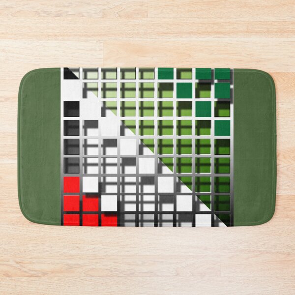 Item preview, Square (161) (grid, red, white, green,) decorative, digital, colorful, abstract, designed and sold by Paszkan.