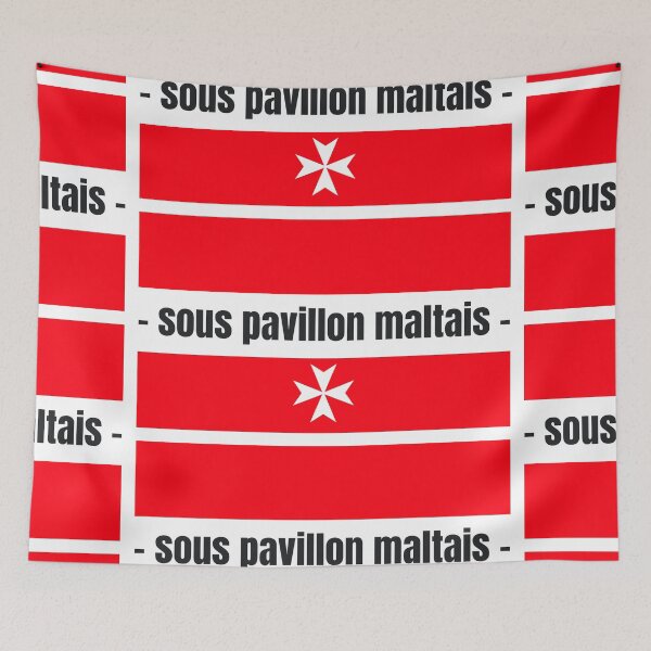 Item preview, Maltese flag flag red background Maltese cross designed and sold by skiair.