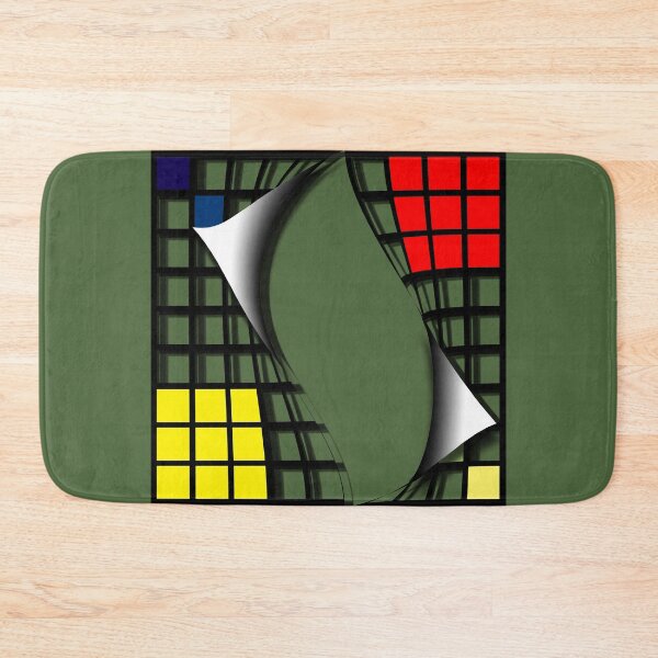 Item preview, Square (70) (grid, red, yellow, blue) decorative, digital, colorful, abstract, designed and sold by Paszkan.
