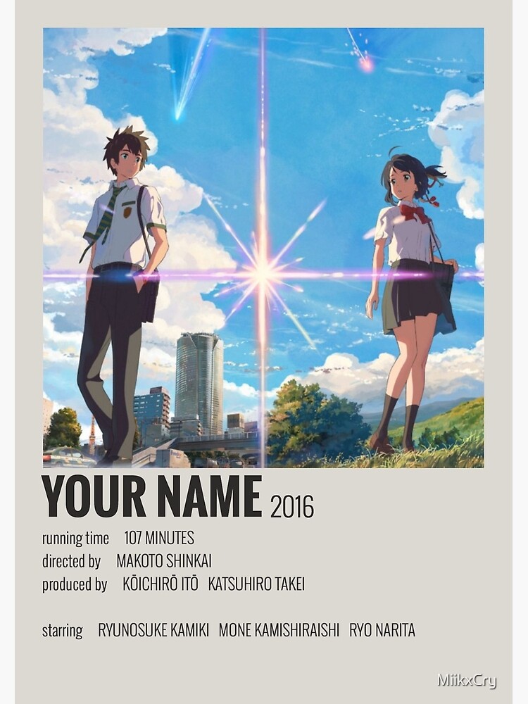 Your Name  Minimalist poster, Anime, Poster