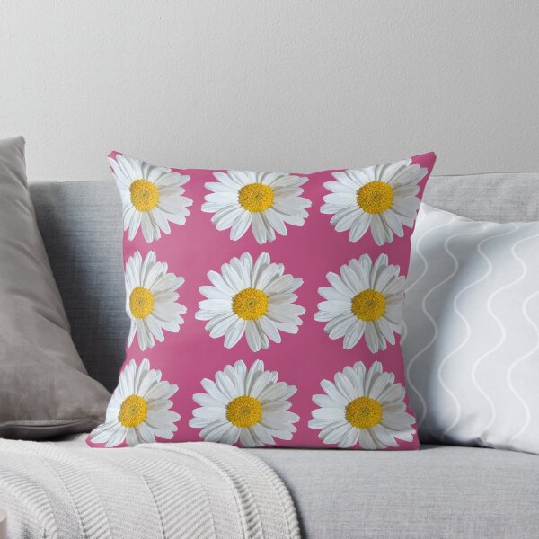 Item preview, White daisies blossom on pink designed and sold by A-using-colors.