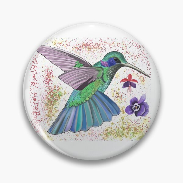 Item preview, Colorful Colibri with flowers (for all bird lovers) - cute  designed and sold by Shmuk.