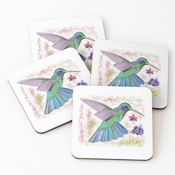 Item preview, Colorful Colibri with flowers (for all bird lovers) - cute  designed and sold by Shmuk.