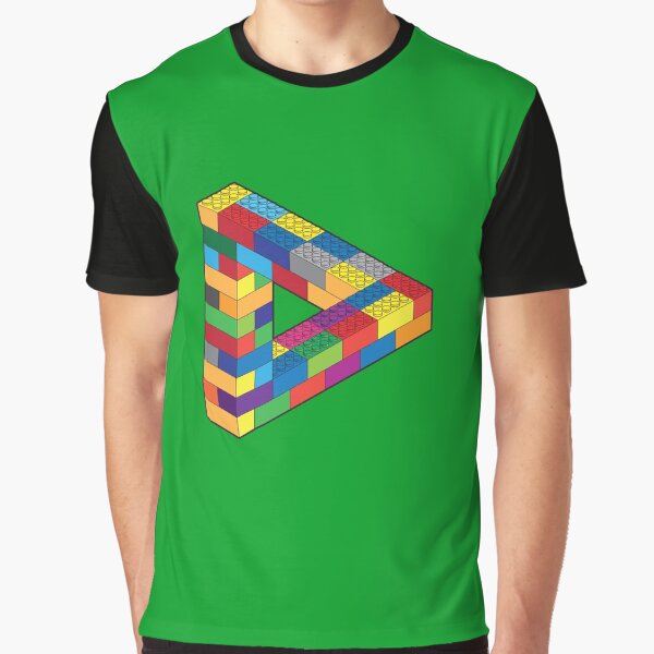 Play with Me: Lego Penrose Toy Triangle Impossible Object Illusion Graphic T-Shirt