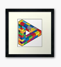 Spiel mit mir: Lego Penrose Toy Triangle Unmögliche Objekt Illusion Gerahmtes Wandbild