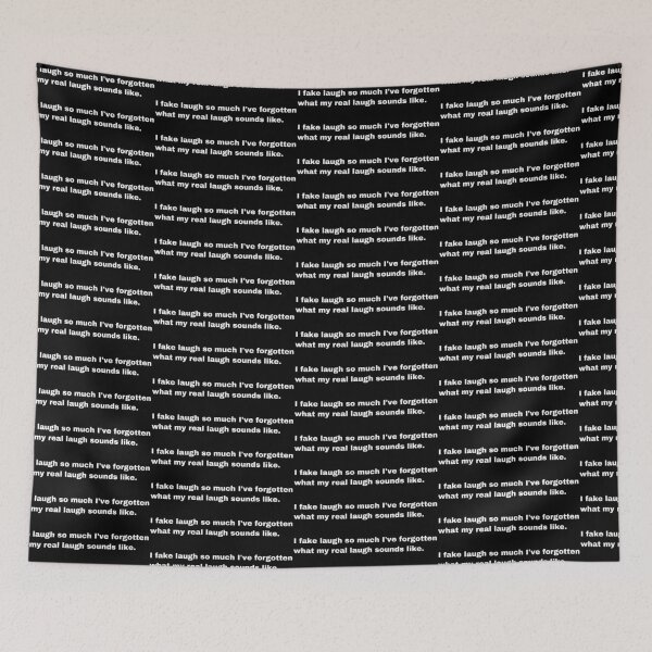Item preview, Black and White Text based - Fake laugh.  designed and sold by OffensiveTCG.