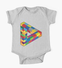 Body de manga corta para bebé Juega conmigo: Lego Penrose Toy Triangle Impossible Object Illusion
