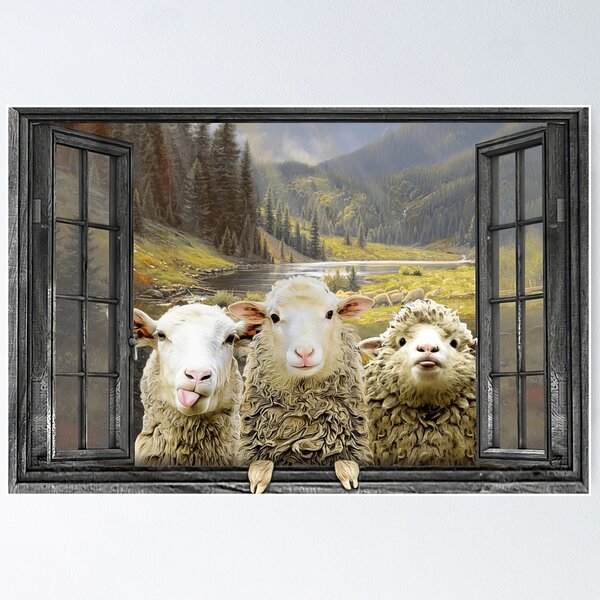 Item preview, Funny Sheep Stick Out Tongue Window designed and sold by hippololocc.