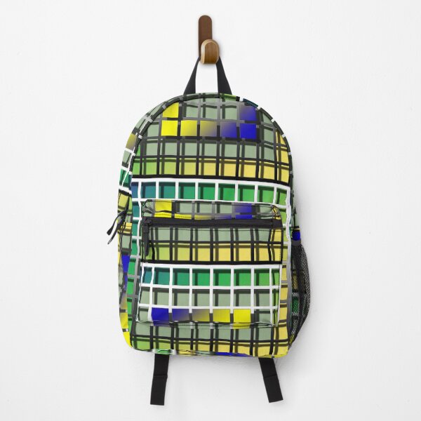 Item preview, Square (195) (grid, blue, yellow, green,) decorative, digital, colorful, abstract, designed and sold by Paszkan.