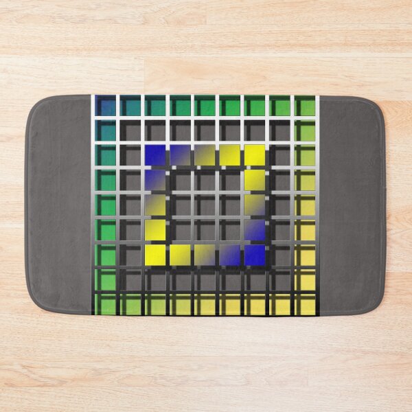 Item preview, Square (195) (grid, blue, yellow, green,) decorative, digital, colorful, abstract, designed and sold by Paszkan.