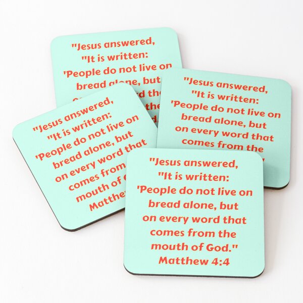 Item preview, Bible Verse Matthew 4:4 designed and sold by Prayingwarrior.
