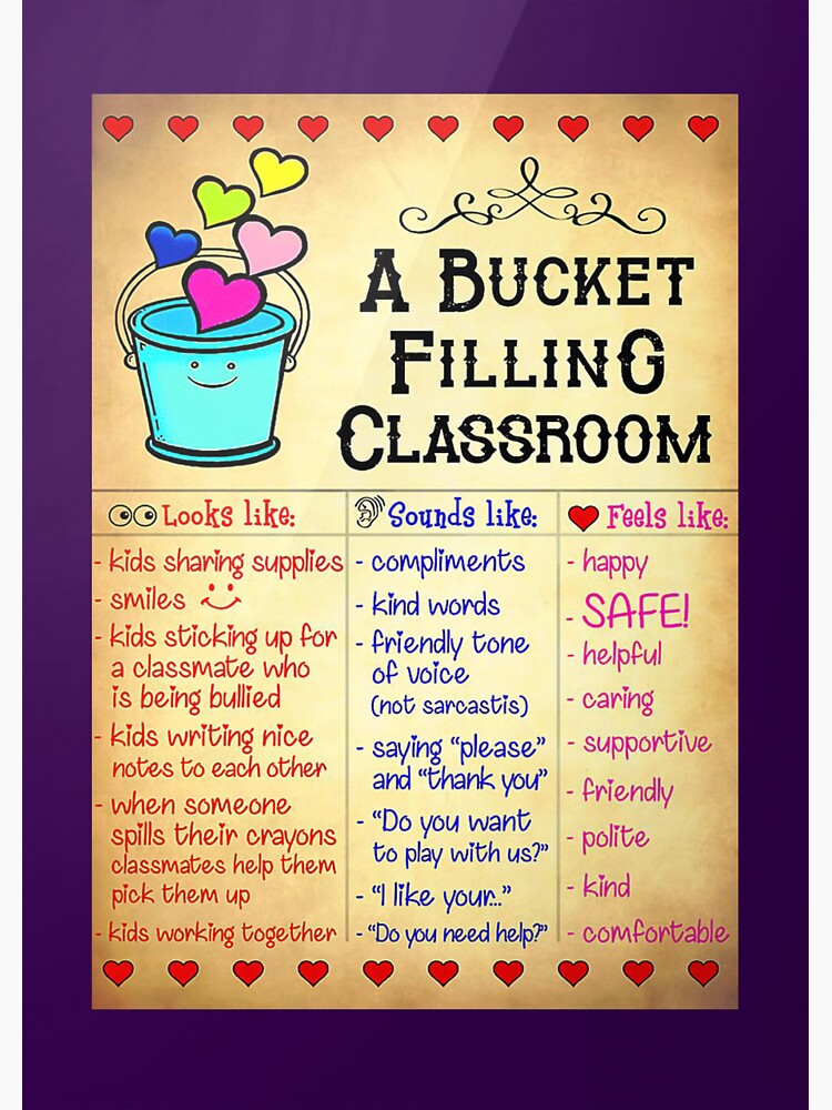 "Bucket Filling Classroom Looks Like Shirt Poster" Sticker for Sale by