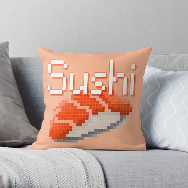 Coussin décoratif 4 morceaux de rouleau de sushi et caviar nori