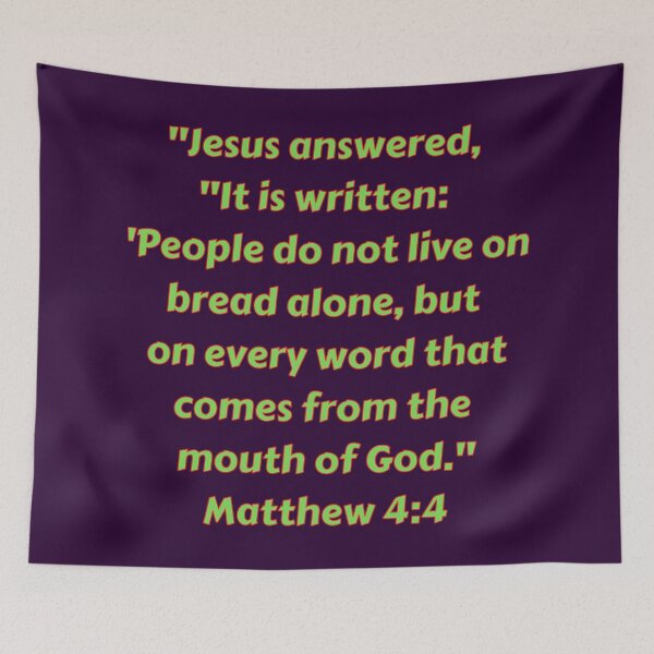 Item preview, Bible Verse Matthew 4:4 designed and sold by Prayingwarrior.