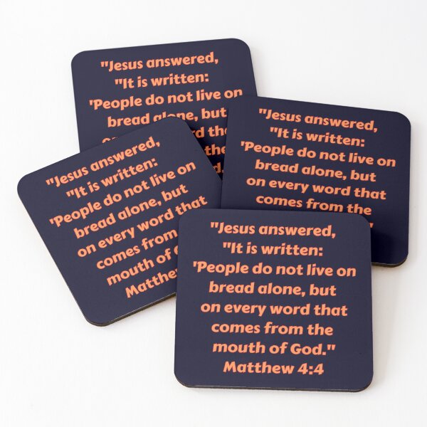Item preview, Bible Verse Matthew 4:4 designed and sold by Prayingwarrior.