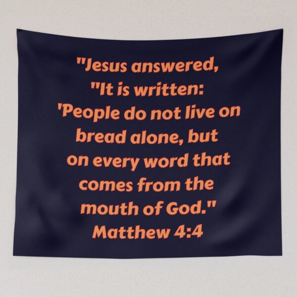 Item preview, Bible Verse Matthew 4:4 designed and sold by Prayingwarrior.