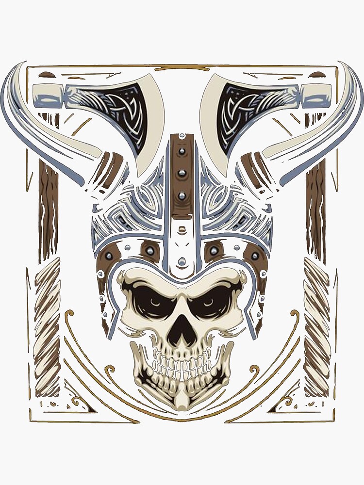 "Viking skull head " Sticker for Sale by ESDT Redbubble