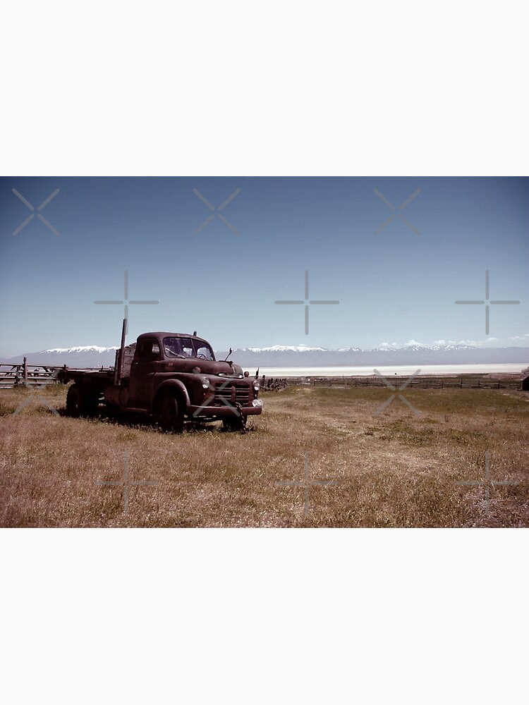 Disover old, rusty car on a farm near Salt Lake, Utah Premium Matte Vertical Poster