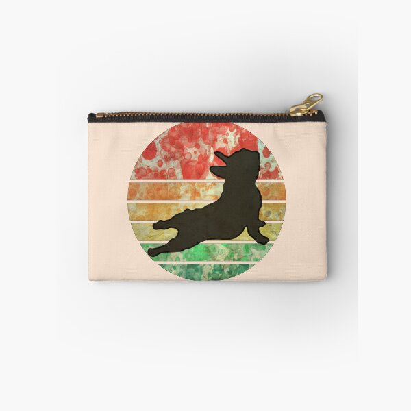 Item preview, French bulldog, yoga style, silhouette frenchie on watercolor sunset designed and sold by Collagedream.
