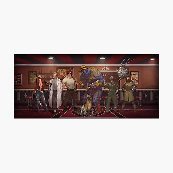 Fallout New Vegas The Whole Crew In The Lucky 38 Photographic Print