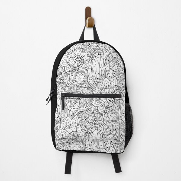 Item preview, Non-colored Doodle Pattern with Abstract Floral Motifs designed and sold by lissantee.