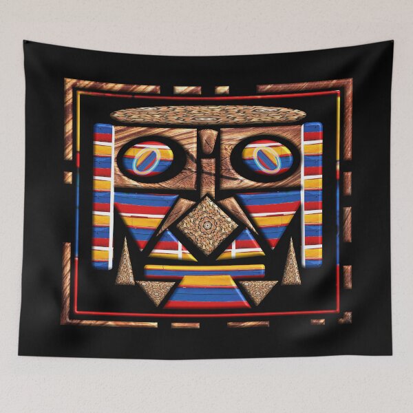 Item preview,  MULTICOLORED WOODEN RITUAL MASK OF THE FIRST PEOPLE. designed and sold by Ralek.