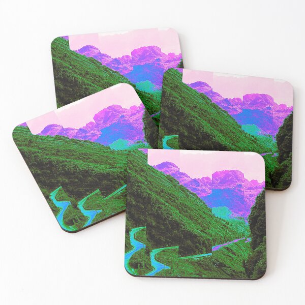 Item preview, Mountainous Vietnam Road Vaporwave Glitch Art designed and sold by glitchhub.