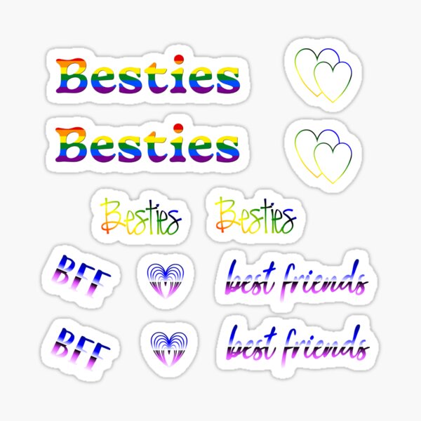 "Besties Bff best friends Friends for life sticker pack" Sticker for