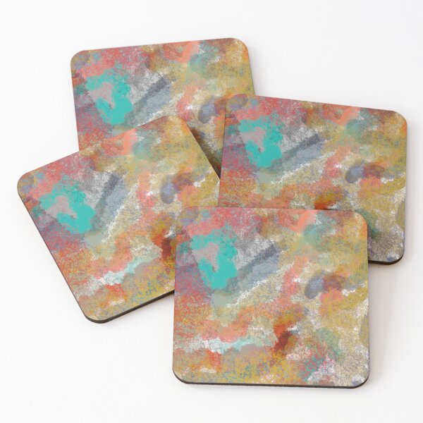 Item preview, Aqua, Orange, and Gold Textured Abstract Design designed and sold by Jessielee72.