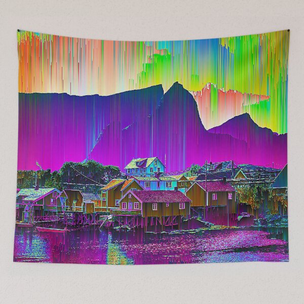 Item preview, Norwegian Village Glitch Art designed and sold by glitchhub.