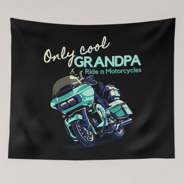 Item preview, Only cool Grandpa, Ride a motorcycle, biker grandpa, touring bike designed and sold by Lekrock.