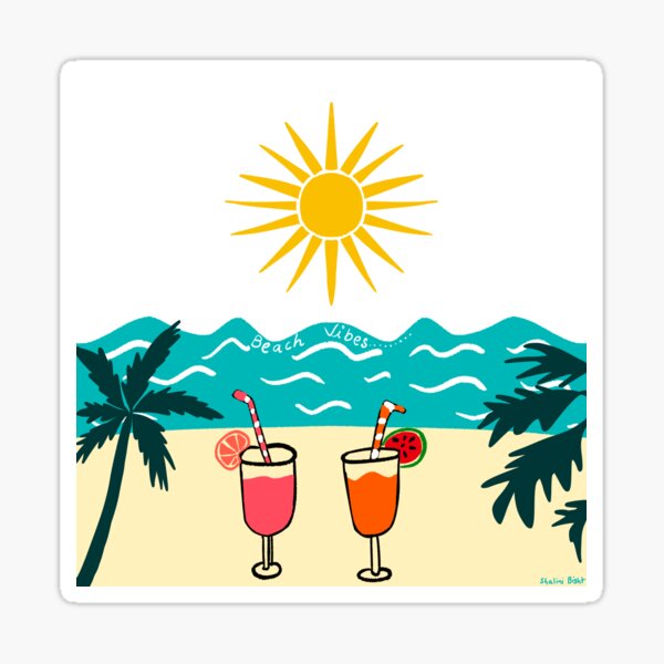 Sunny Summer Beach Vibes Sticker