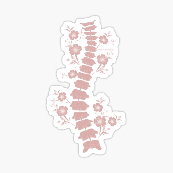 Item preview, Pink Scoliosis Spine Floral designed and sold by FusionStudio.