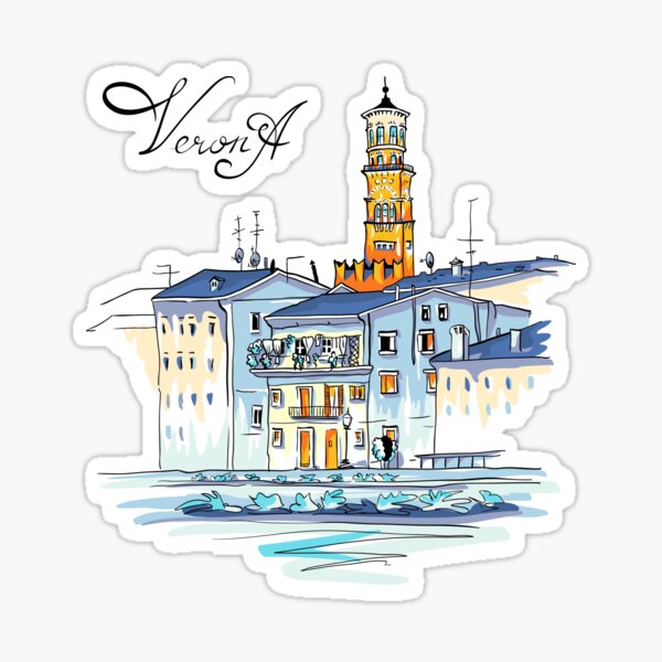Tower Lamberti in Verona, Italy Sticker