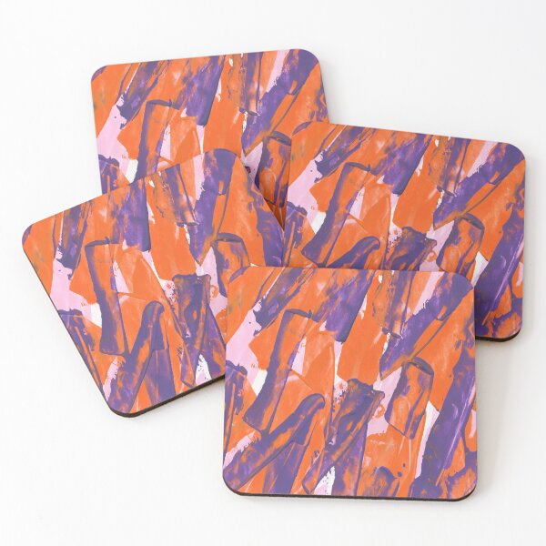 Item preview, Abstract Acrylic Paint Texture in Purple and Orange Colour  designed and sold by Sohee Jin.