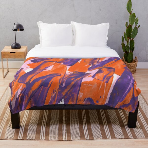 Item preview, Textura de pintura acrílica abstracta en color morado y naranja designed and sold by Sohee Jin.