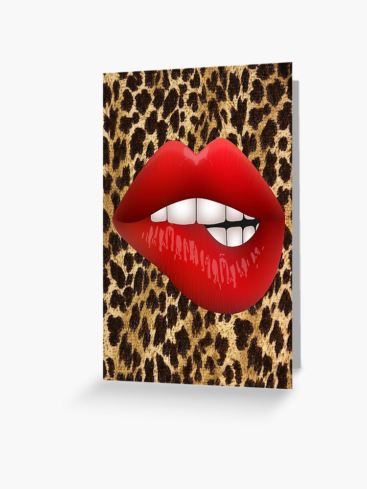 Sexy Cool Cheetah Print Lips Leopard Print Biting Lip Essential T-Shirt  for Sale by 1stAmendMerch