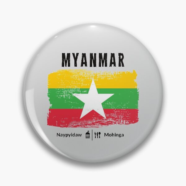Item preview, Myanmar flag, flags of the world - travel map designed and sold by WholeWideWorld.