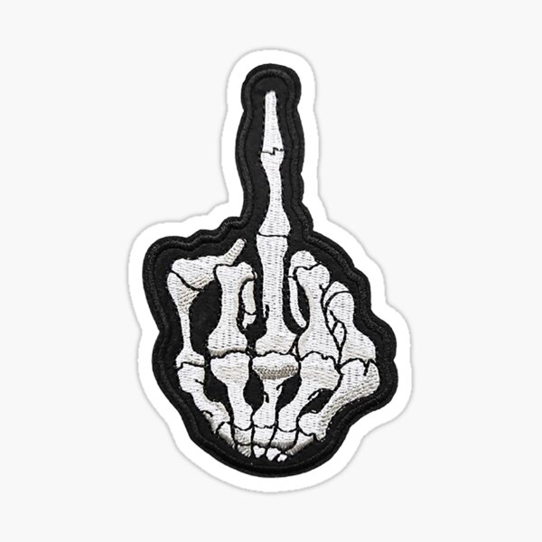 Mittelfingerschädel Sticker