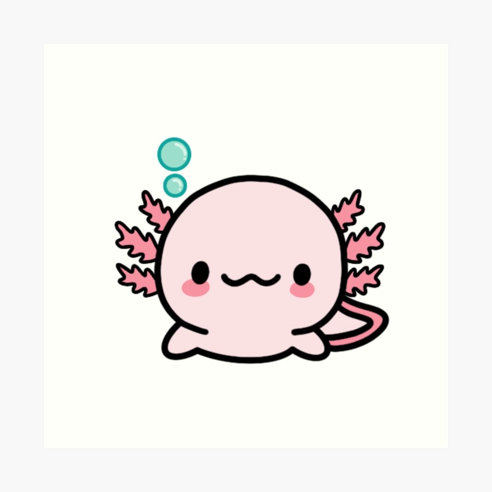 Funny Axolotl Gifts Kawaii Axolotl Art Graphic Cut Metal Print by Sheyie  Arisu - Pixels