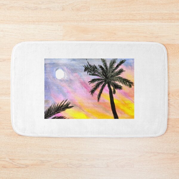 Item preview, Sunset in Miami, palm trees and purple sky, summer sunsets  designed and sold by Ala Lopatniov.
