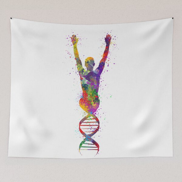 Artikelvorschau, Buntes Aquarell-Genetik-Geschenk der menschlichen DNA entworfen und verkauft von LotusGifts.