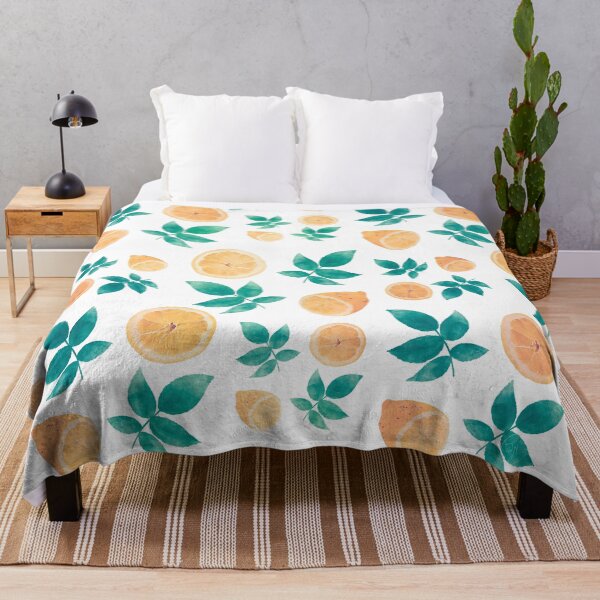 Item preview, Yellow Lemon Fruit Leaves White Pattern designed and sold by InovArtS.